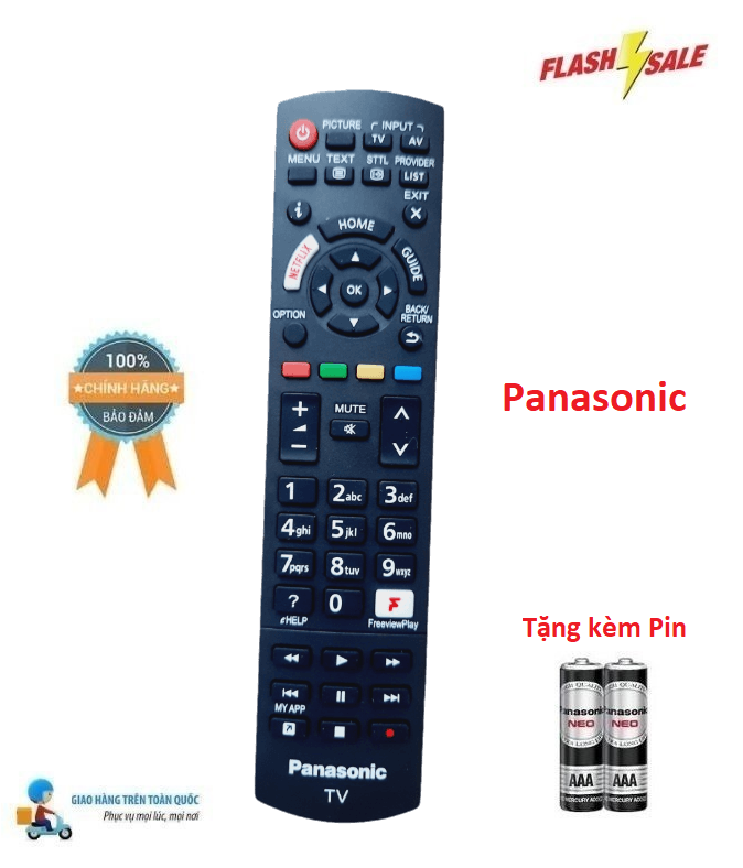 Remote Điều khiển tivi Panasonic hàng chính hãng theo TV 100% Tặng kèm Pin