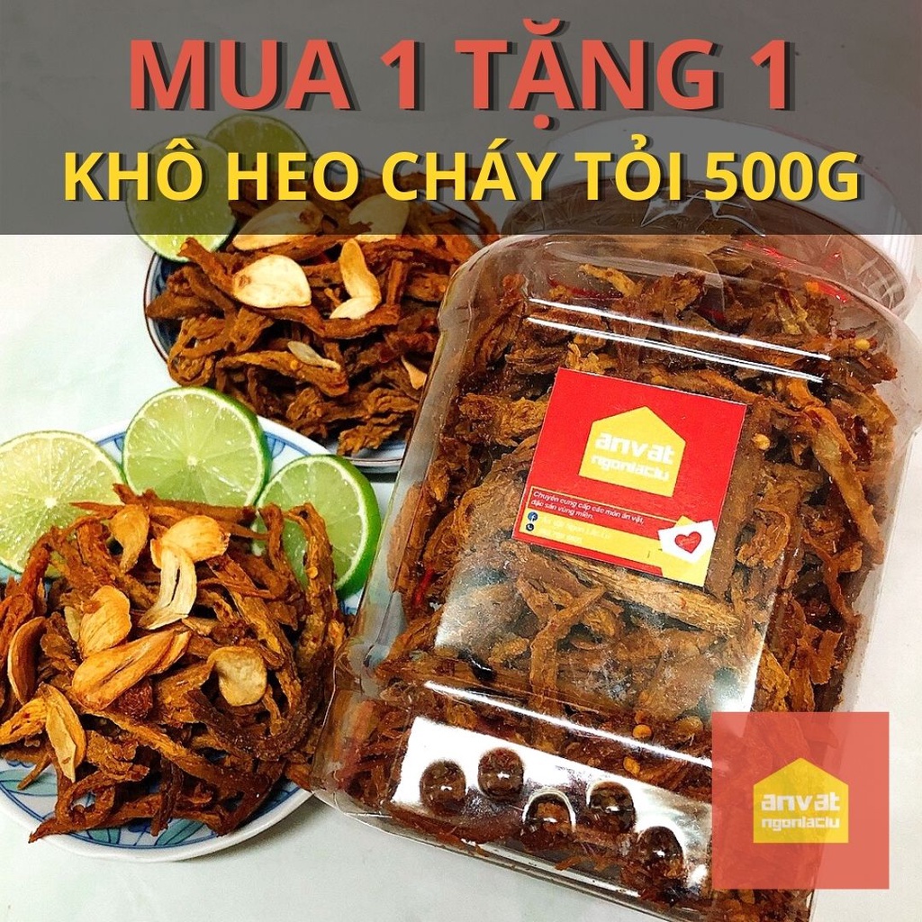 500g khô heo cháy tỏi giòn rụm 100% heo tươi đảm bảo atvstp
