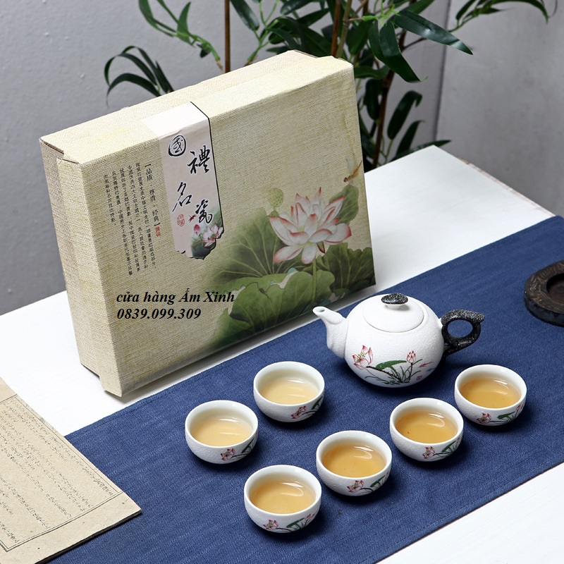 Bộ ấm chén sứ pha trà đạo cao cấp