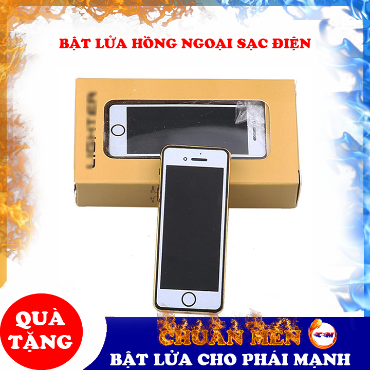 Bật lửa điện hồng ngoại Chuẩn Men sạc usb dùng 3 ngày kích thước nhỏ gọn kiểu dáng hình chiếc điện thoại cảm ứng - GD0457