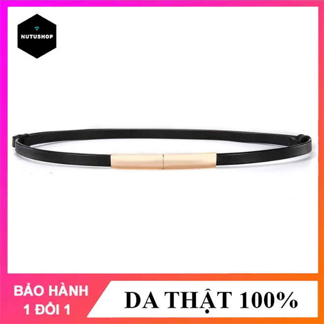 Đai váy thắt lưng nữ Nutushop kiểu dáng thời trang cá tính chất liệu da thật bản nhỏ hàng cao cấp NT287