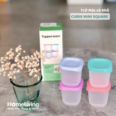 Bộ hộp bảo quản thực phẩm Cubix Mini Square 110ml - Tupperware, đựng gia vị các đồ handmade nước chấm tiện lợi
