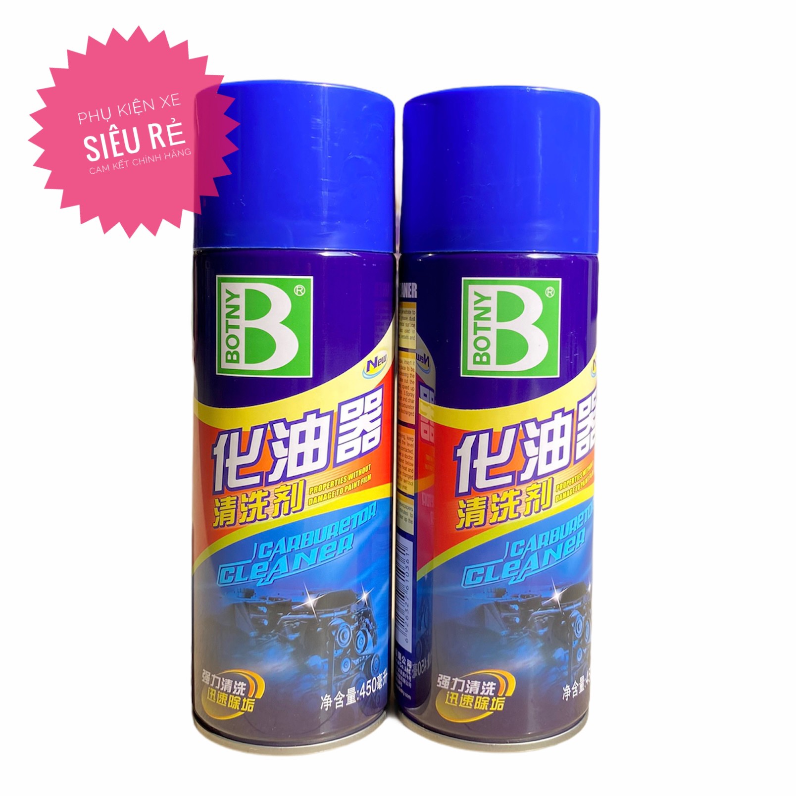 Chai xịt vệ sinh BÌNH XĂNG CON xe máy BOTNY - Chai vệ sinh máy móc phục vụ sửa chữa xe máy, ô tô