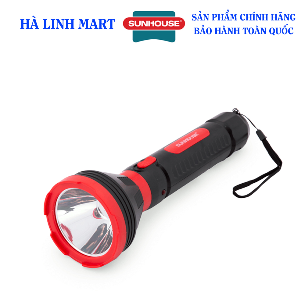 Đèn pin cầm tay led SUNHOUSE SHE-4351 cỡ lớn - Thương hiệu Sunhouse - Công suất 5W - Đèn pin siêu sáng - Bảo hành 6 tháng
