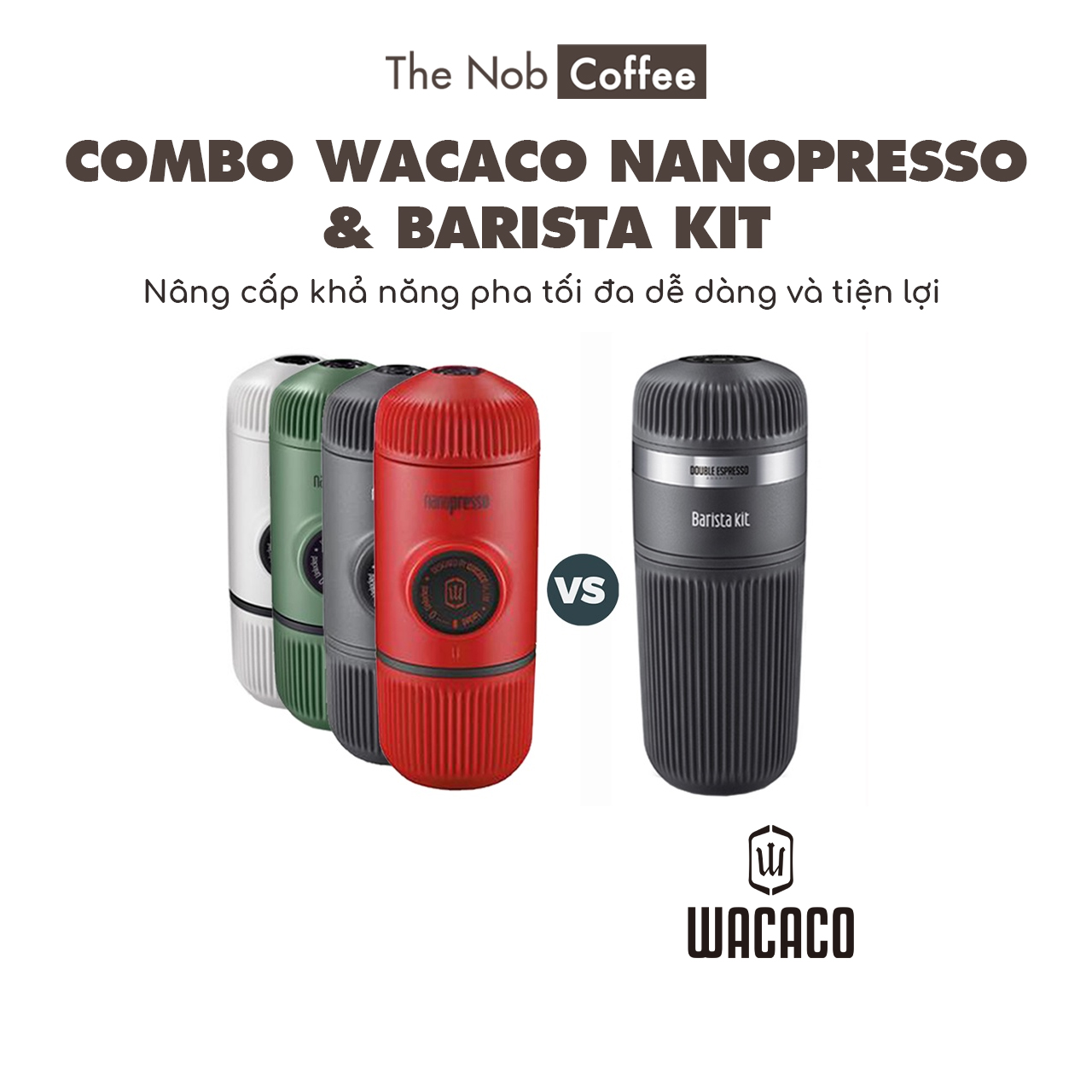Combo Wacaco Nanopresso và Barista Kit Double Espresso cho máy pha