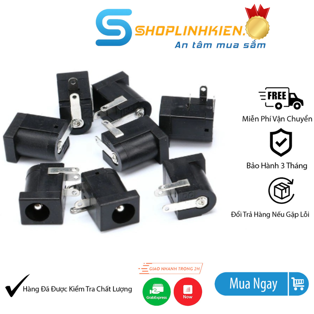 ComBo Jack DC5.5x2.5MM DC5525 giắc DC cái 5.5x2.5MM chịu dòng cao