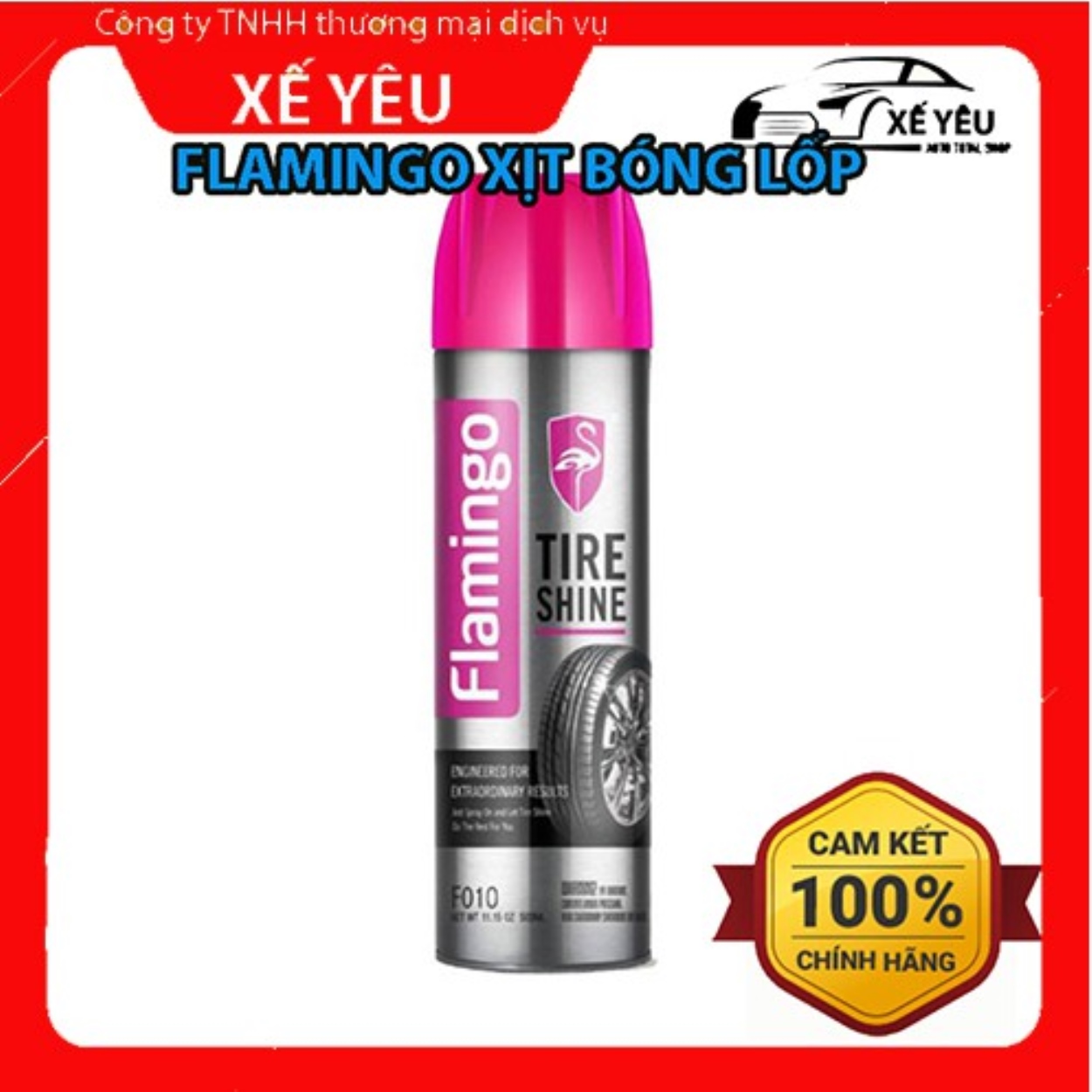 Xịt Dưỡng Bóng Vỏ Lốp Ô Tô - Phục Hồi Nhựa Đen Flamingo F010 500ml - SẢN PHẨM CHÍNH HÃNG.