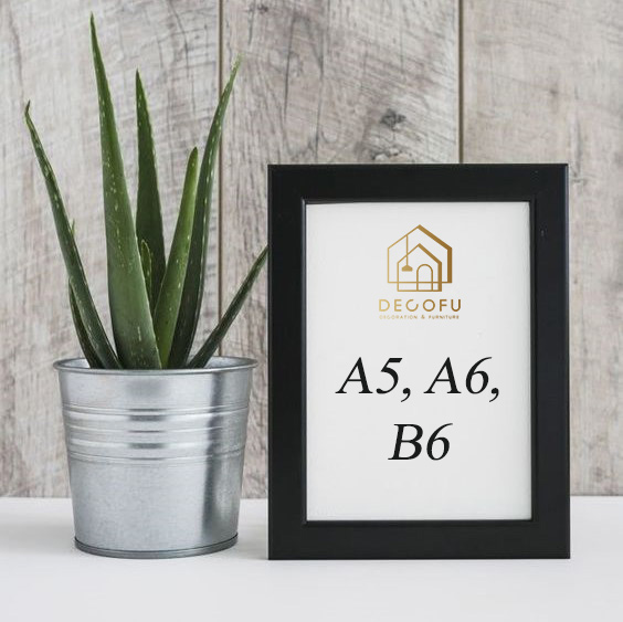 Khung ảnh để bàn mini DECOFU 3 kích cỡ A5, A6, B6 - khung tranh mặt kính decor bàn học có sẵn chân đế