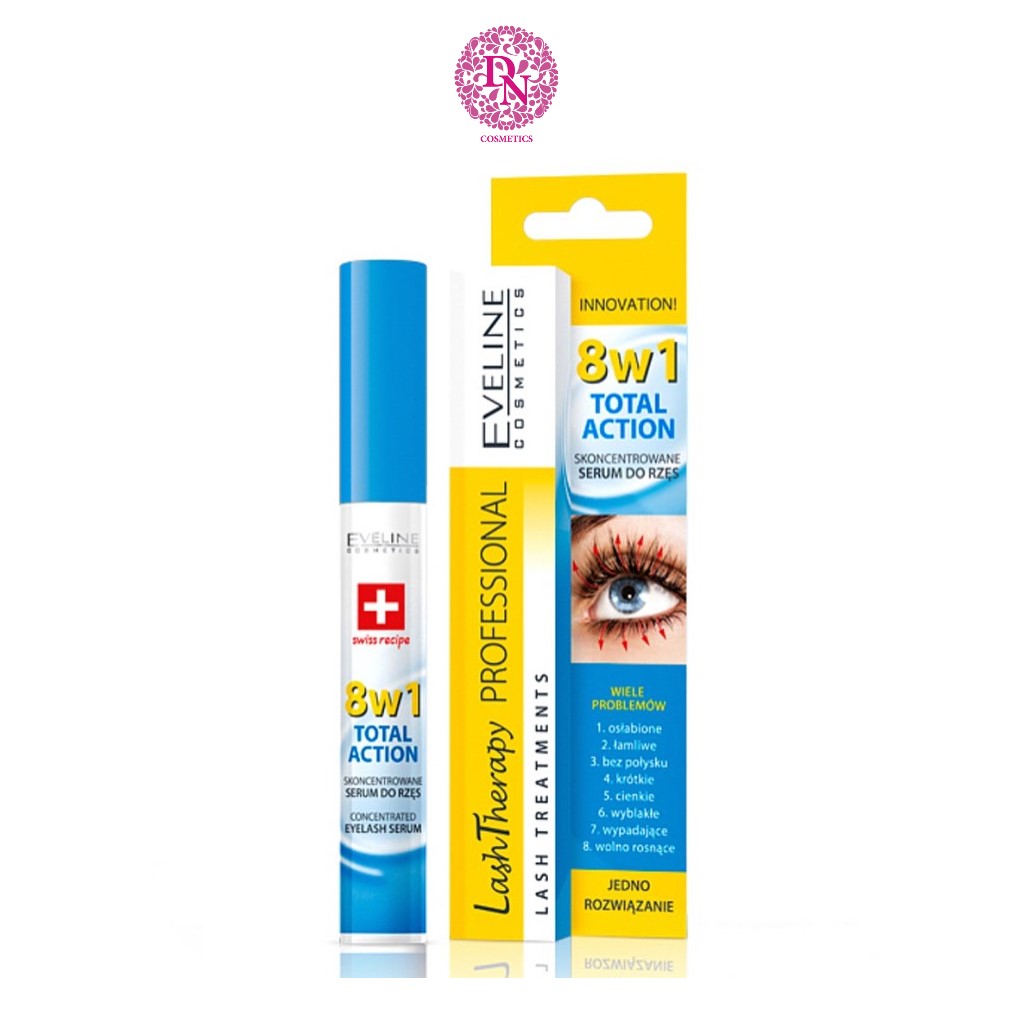 Dưỡng mi làm dài mi Eveline 8 in 1 Total Action Lash Therapy Professional