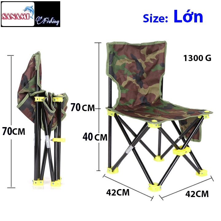 Ghế Câu Cá Có Tựa Ghế Xếp Du Lịch ghế ngồi câu cá đa năng ghế xếp câu cá cao cấp - Sanami Fishing