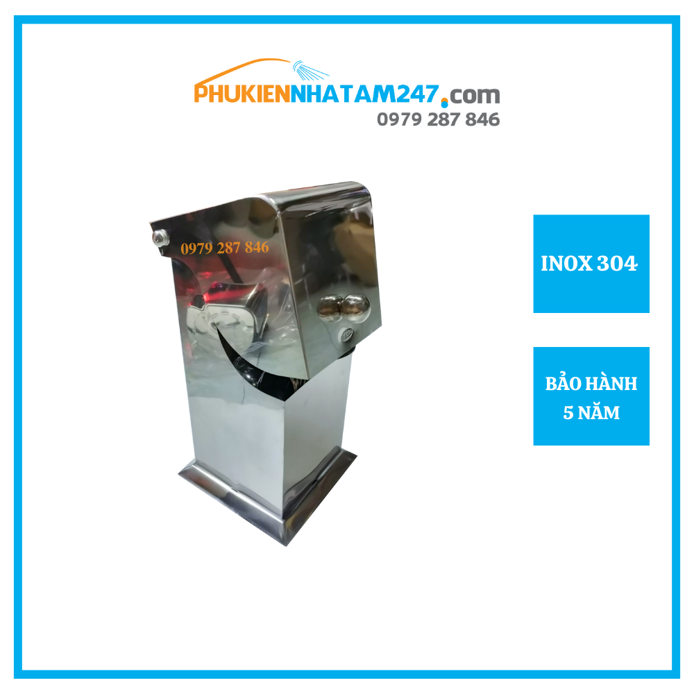 Ống đựng đũa để bàn có nắp đậy Inox 304 PHÁT ĐẠT, khay đựng đũa muỗng có nắp