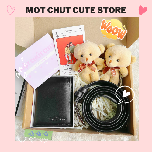 Set quà tặng VALENTINE Ví và Thắt lưng tặng sinh nhật, Valentine, 6/4 dành cho bố, anh trai, người yêu