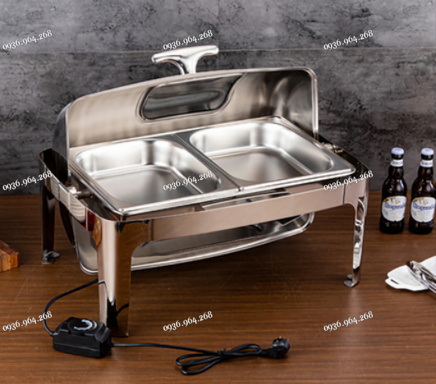 Nồi hâm buffe 13.5 lít nắp kính cao cấp , inox 304