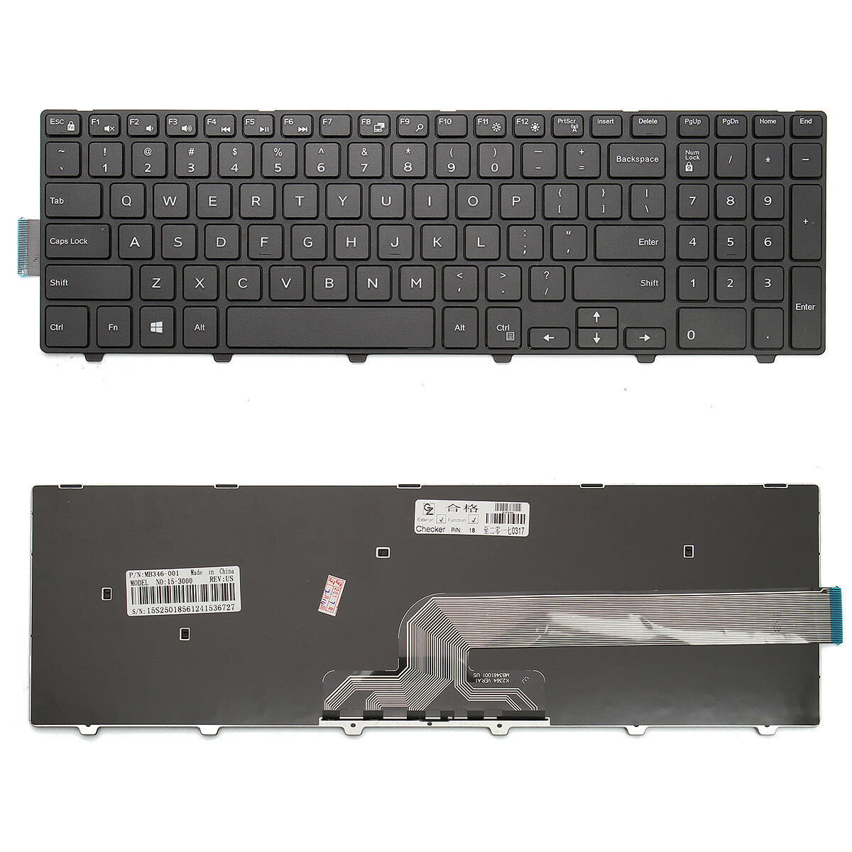 Bàn phím thay thế cho Dell Inspiron 15R 3000 3541 3542 3543 5542 5545 7557 (không đèn)