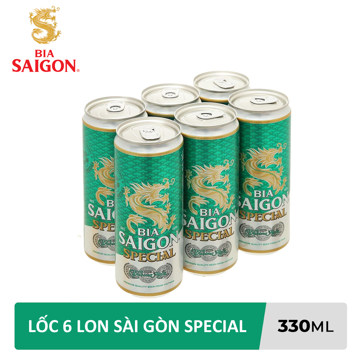 Lốc 6 lon bia sài gòn special sabeco 330ml