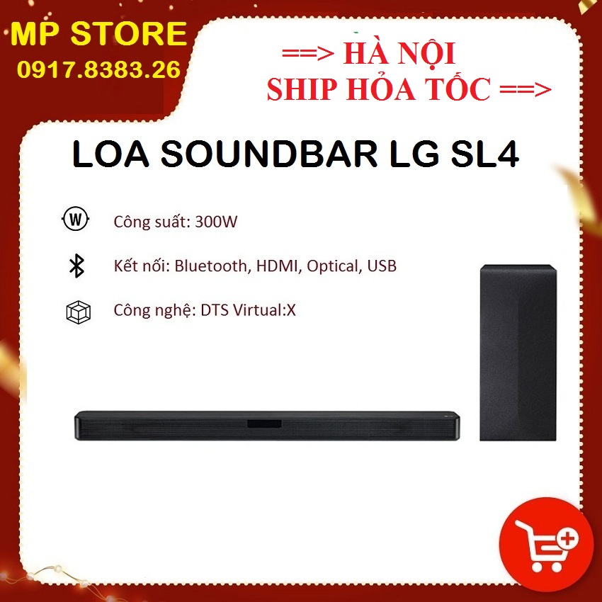 [CHÍNH HÃNG] Loa Thanh Soundbar LG SL4 2.1ch, Công suất 300W | Hàng mới 100% nguyên seal