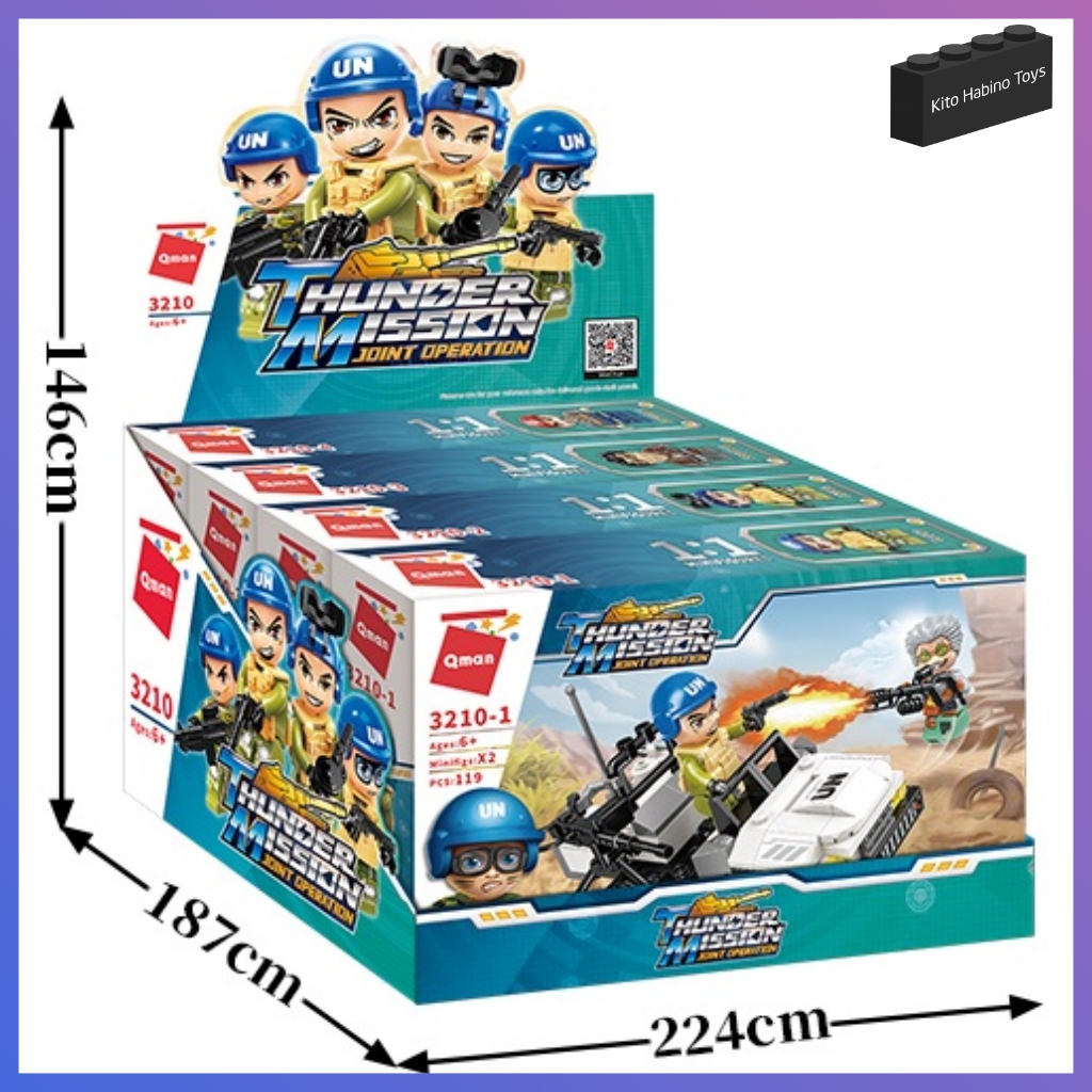 Bộ Lắp Ghép Đồ Chơi Lego Qman 3210 - Tổng Hợp Nhiều Mẫu Xe Quân Sự 448 Mảnh Ghép Cho Trẻ Từ 6 Tuổi