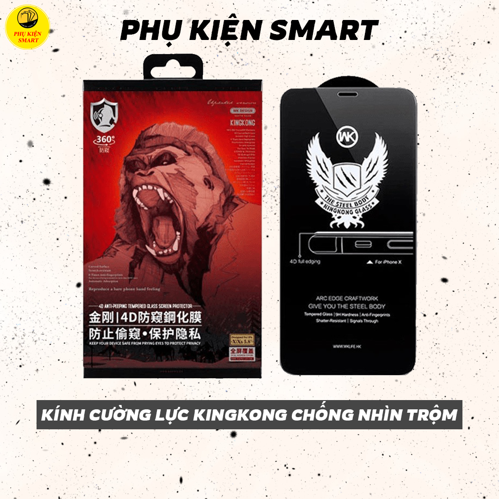 Kính Cường Lực iPhone Chống Nhìn Trộm KingKong WTP-012 Chính Hãng Cho iPhone 7plus/8plus đến iPhone 14promax.