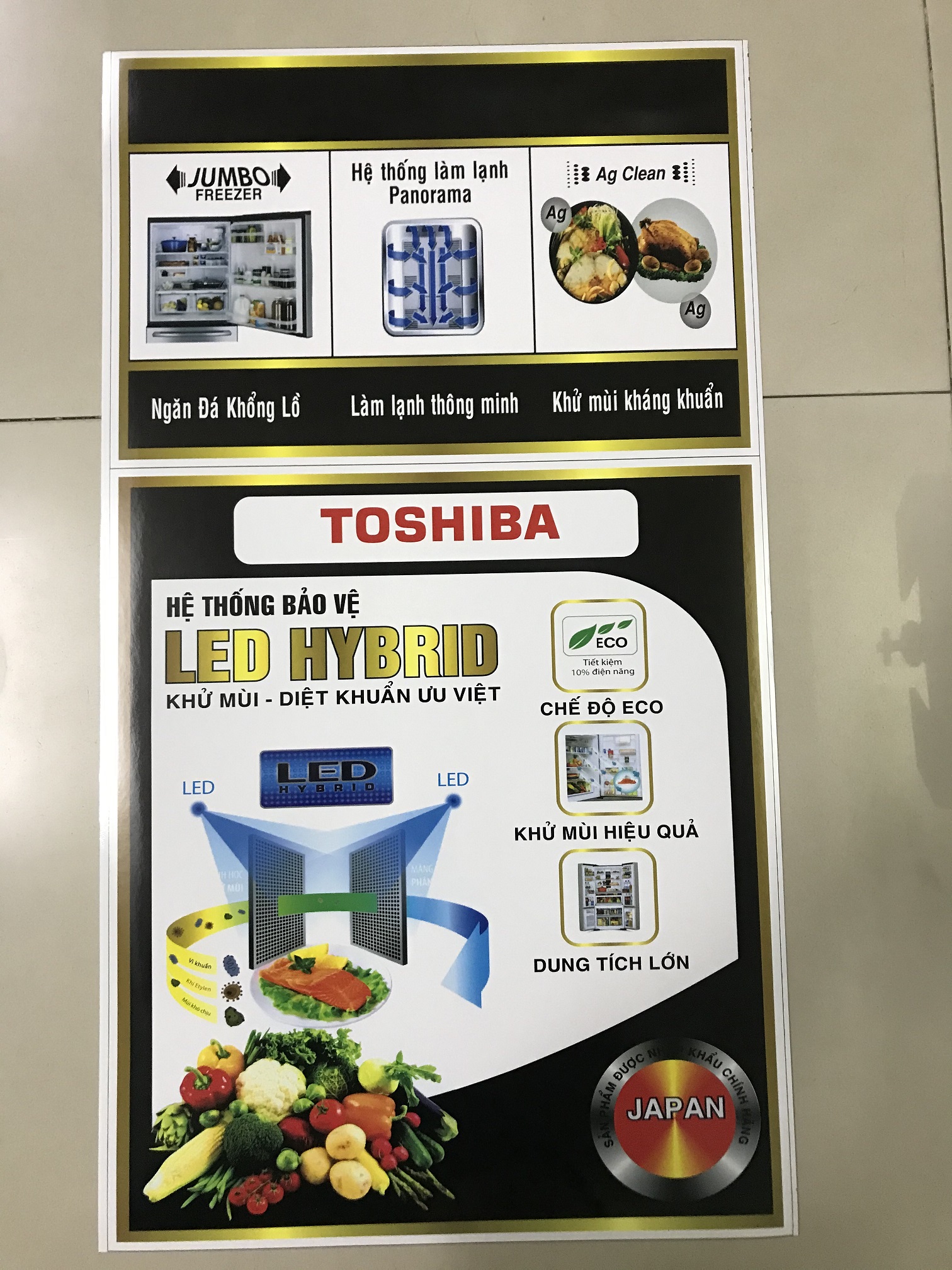 [HCM]Miếng dán tủ lạnh Toshiba - Tem dán tủ lạnh Toshiba (mẫu 4)