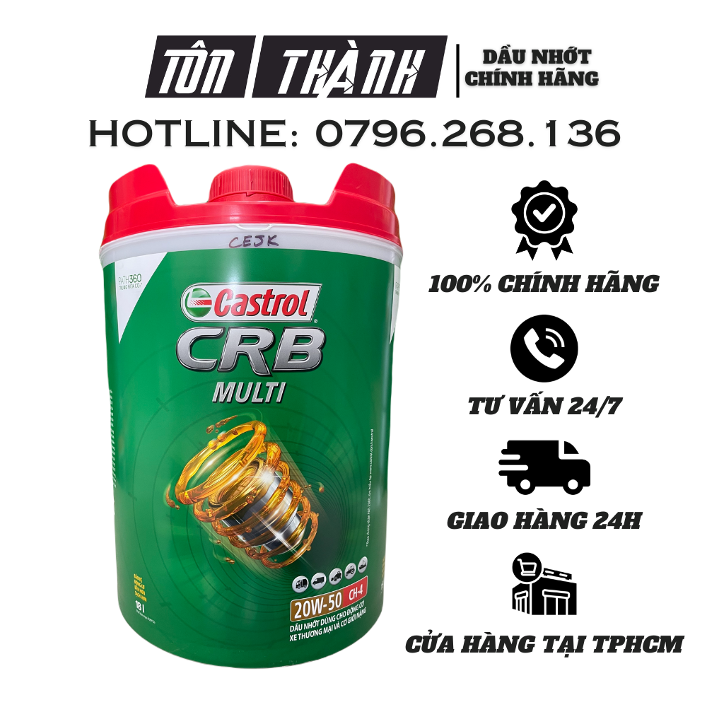 Dầu động cơ castrol crb multi 20w50 api ch4 -18 lít