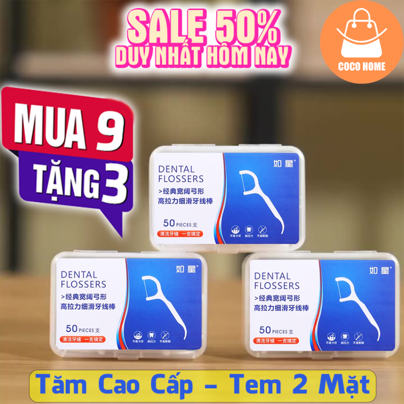 Buy 5 Get 1 box-sterilizing dental floss stick 1 box of 50 premium Japanese tree, dental floss stick, dental floss stick 50 PCs.
