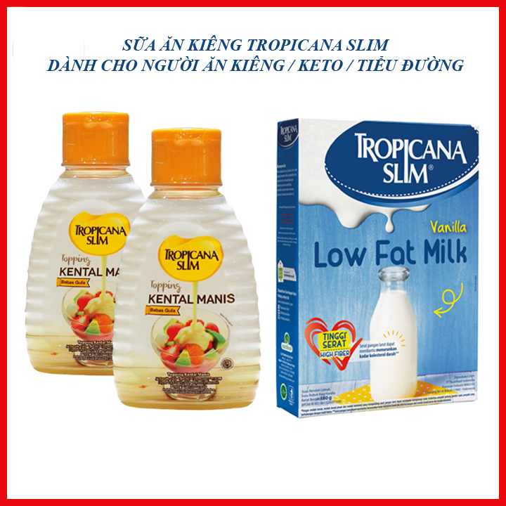 [HCM]Combo 2 Chai Sữa Đặc Ăn Kiêng Không Đường Và Một Hộp Sữa Bột Ăn Kiêng Không Đường Tropicana Slim