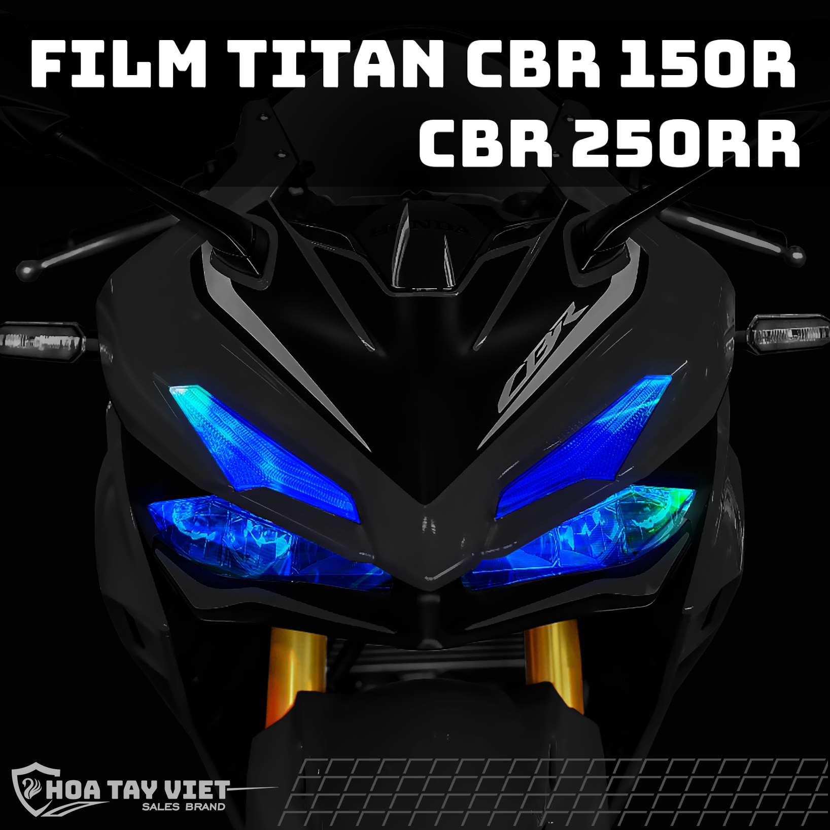 Miếng dán chóa đèn cbr 150 r chuyển màu xanh chóa đèn honda cbr 150
