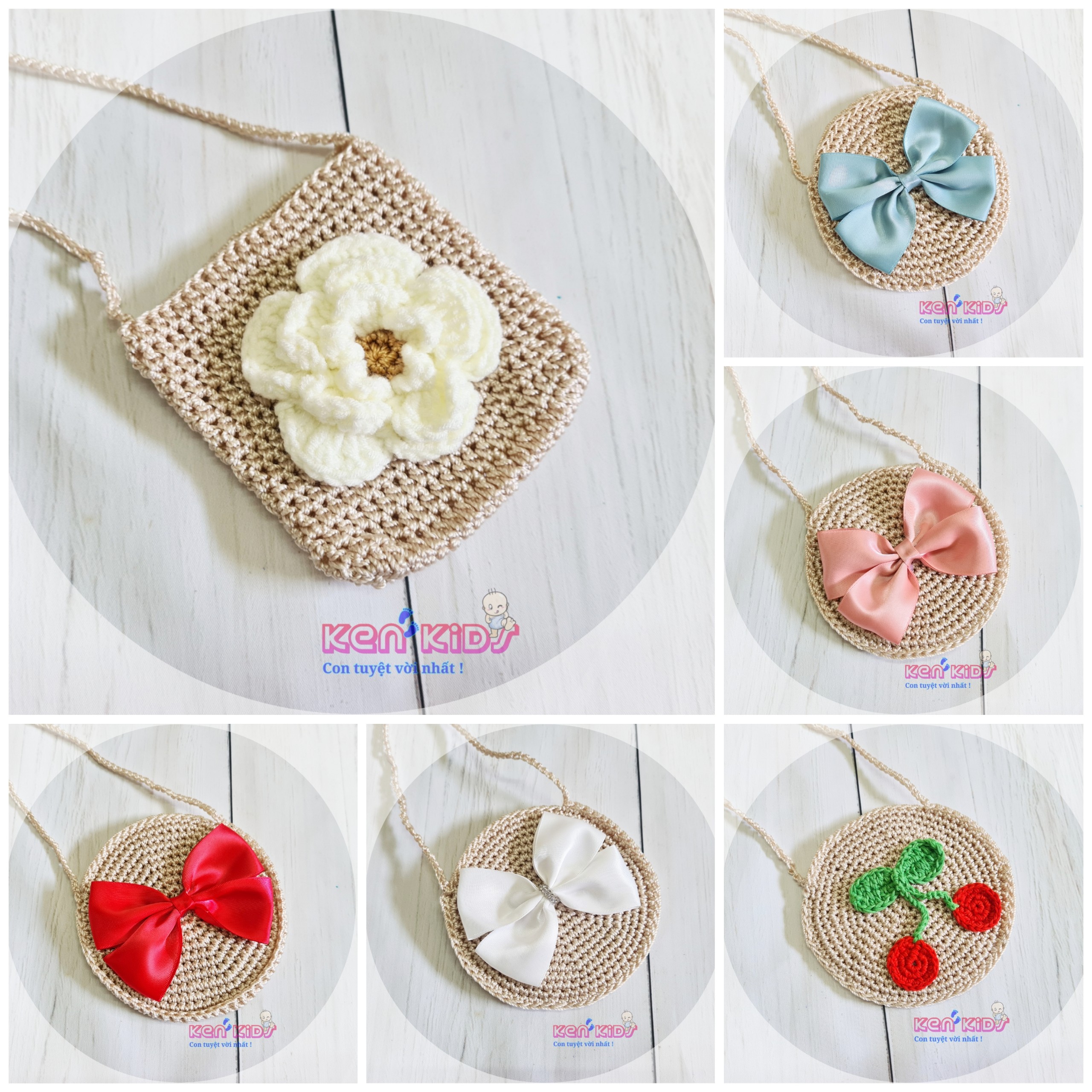 Túi xách cói handmade xinh xắn cho bé gái