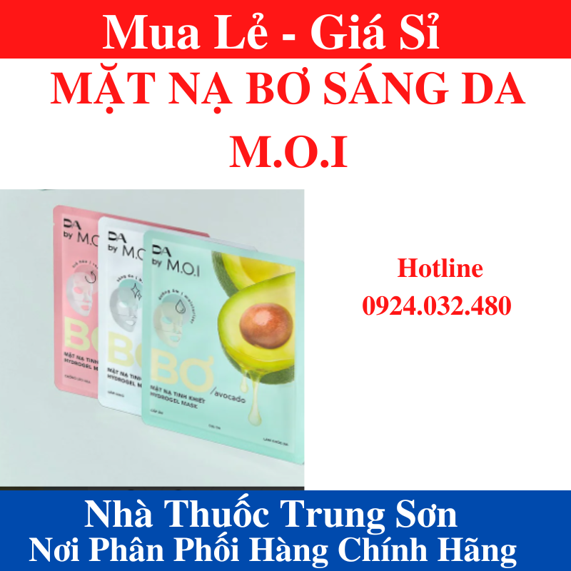 [Chính Hãng-Giá Sỉ]Mặt Nạ Bơ DA by MOI HOKA Mặt Nạ Dưỡng Trắng Sáng Da Dưỡng Ẩm Chống Lão Hoá Phục Hồi Làn Da Hộp 3 Miếng - Trung Sơn 1