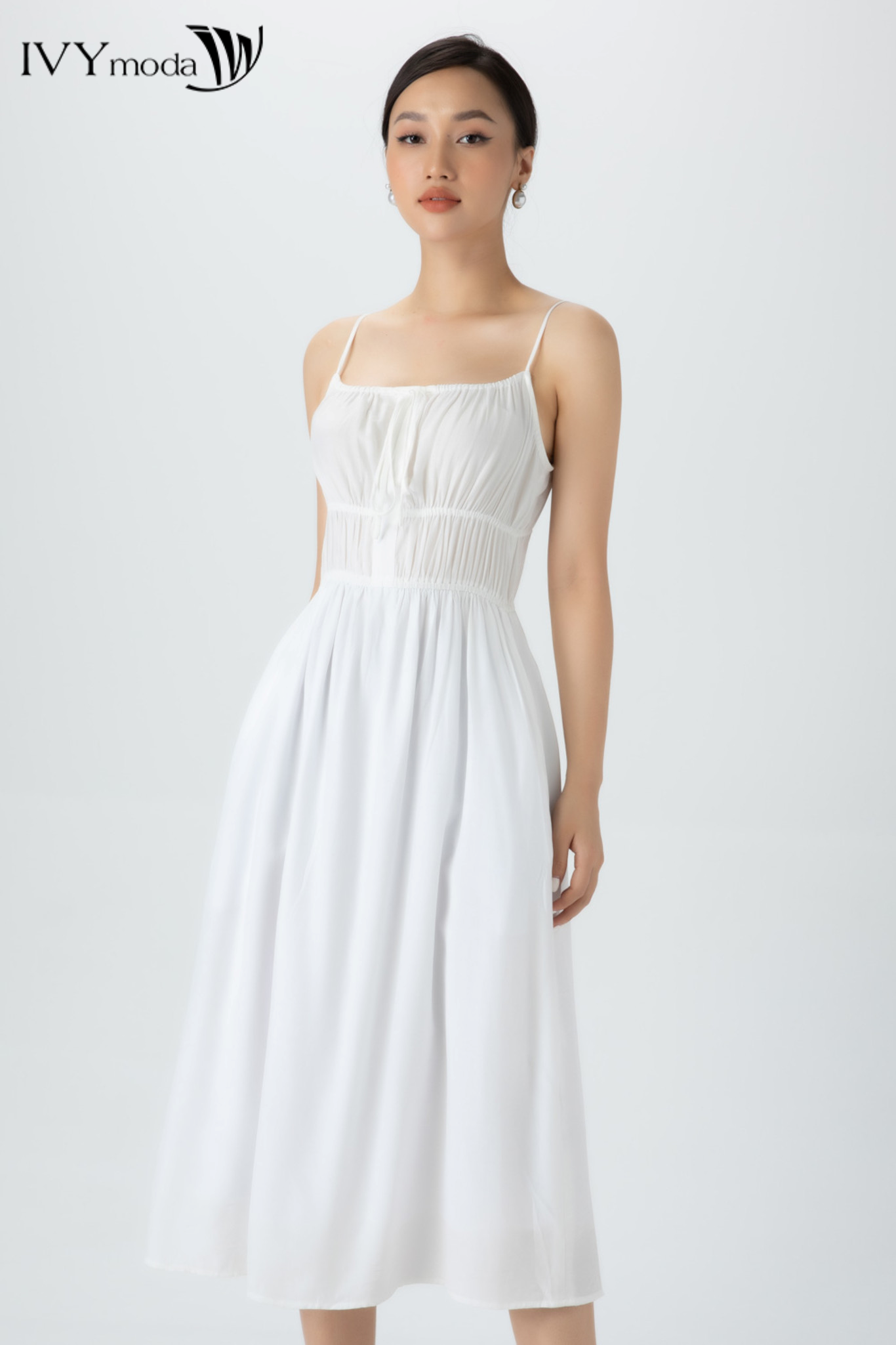 Đầm thô xòe 2 dây ivy moda ms 41b8707