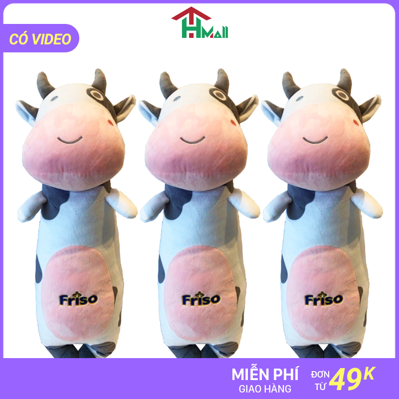 Gấu bông, gấu bông bò sữa, giá rẻ mềm mại an toàn cho trẻ em, gối ôm hình thú con bò sữa dễ thương đáng yêu cho bé thú nhồi bông hàng quà tặng gấu bông Friso - Vải co giãn 4 chiều mềm mại