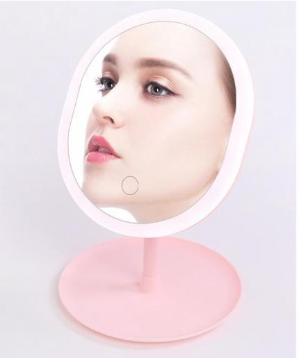 Gương soi trang điểm thế hệ mới xung quanh gương có gắn đèn led 3 mức độ ánh sáng, gương để bàn trang điểm dùng sạc cắm điện cổng USB, guong trang diem the he moi, guong de ban trang diem cho nu