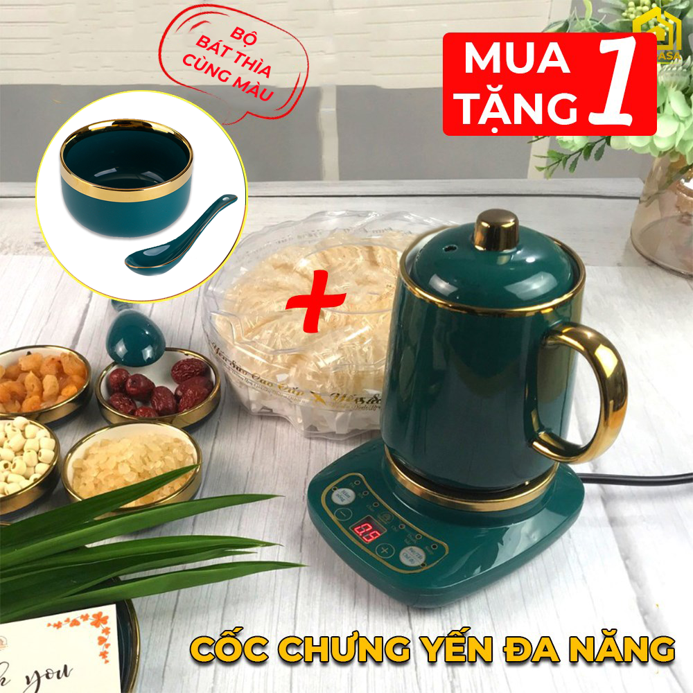 Cốc chưng yến - ly chưng yến - cốc hầm đa năng - cốc sứ điện đa năng - kèm đế điện - dung tích 500ml/800ml
