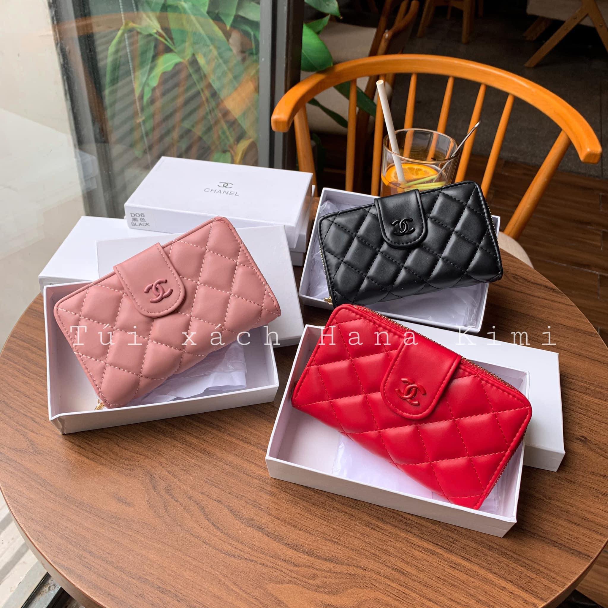 Ví dài nữ 16cm/18cm trần ô Full Box Chất lượng tốt HANA KIMI