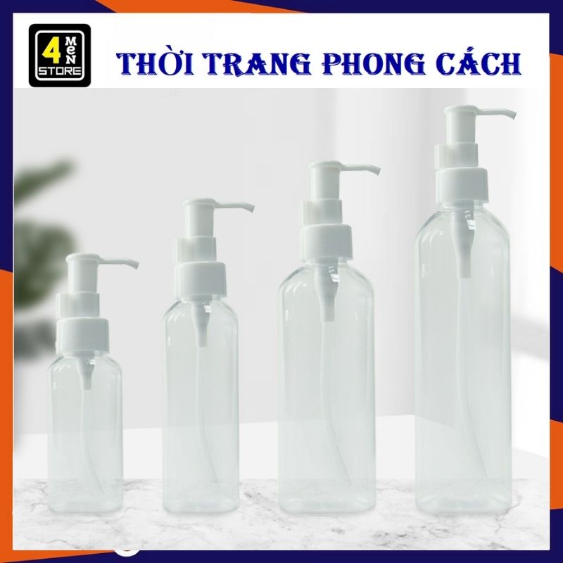 Chai nhựa pet vòi nhấn / lọ chiết mỹ phẩm 50ml - 100ml có vòi nhấn / chai chiết mỹ phẩm nước hoa dung dịch rửa tay sữa rửa mặt dầu gội sữa tắm...
