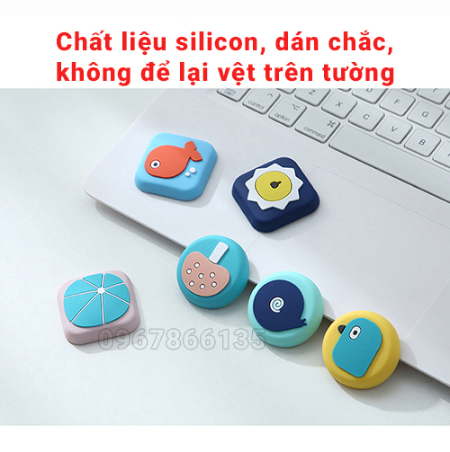 Miếng silicon chống va đập cửa/ Miếng chặn cửa silicon hoạt hình chống va đập và trầy xước