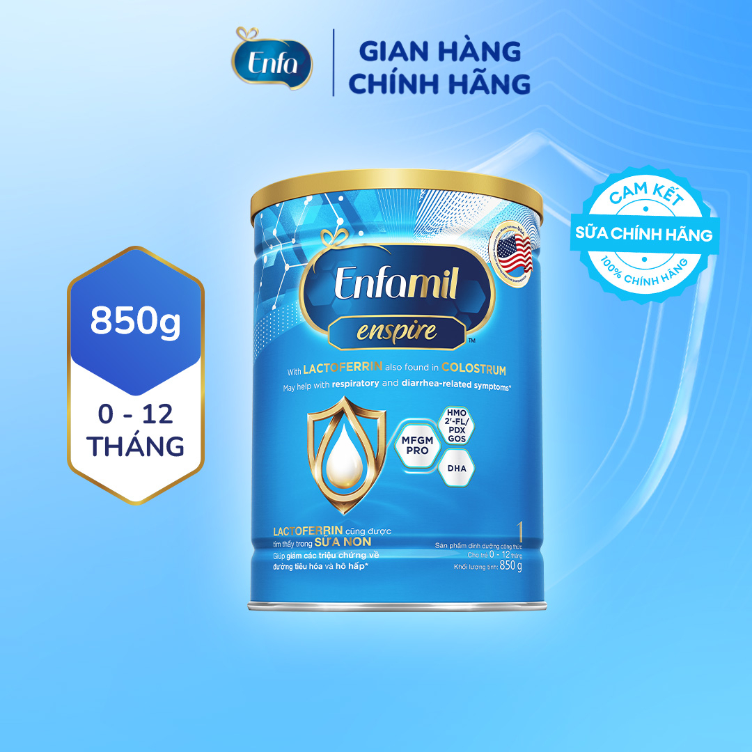  Sữa bột Enfamil Enspire 1 - 850G dành cho trẻ từ 0-12 tháng 