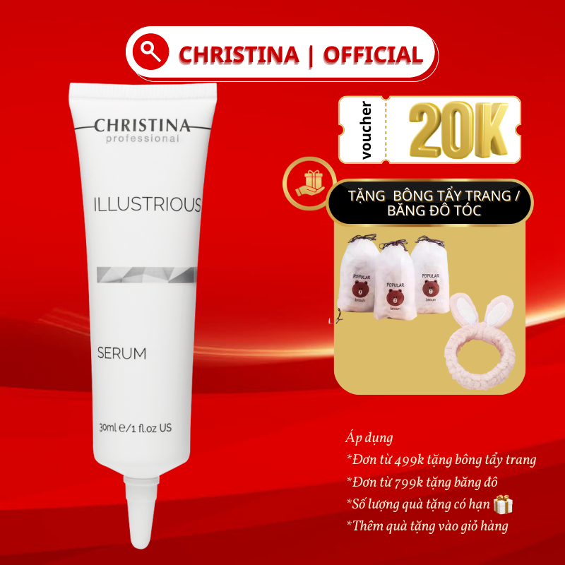 Tinh chất làm sáng da illustrious serum christina hỗ trợ giảm thâm, mờ nám tuýp 30ml 0783289750