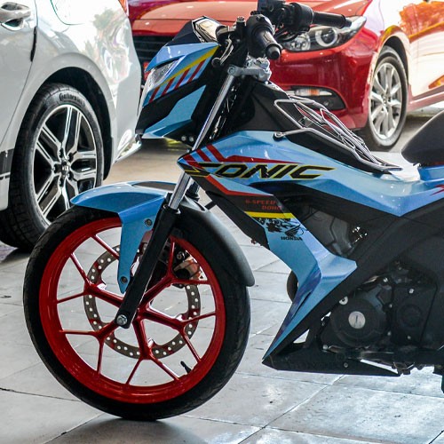 Tem Trùm Sonic Xanh Trắng - Decal Trùm Sonic - Tem Sonic Giá Rẻ