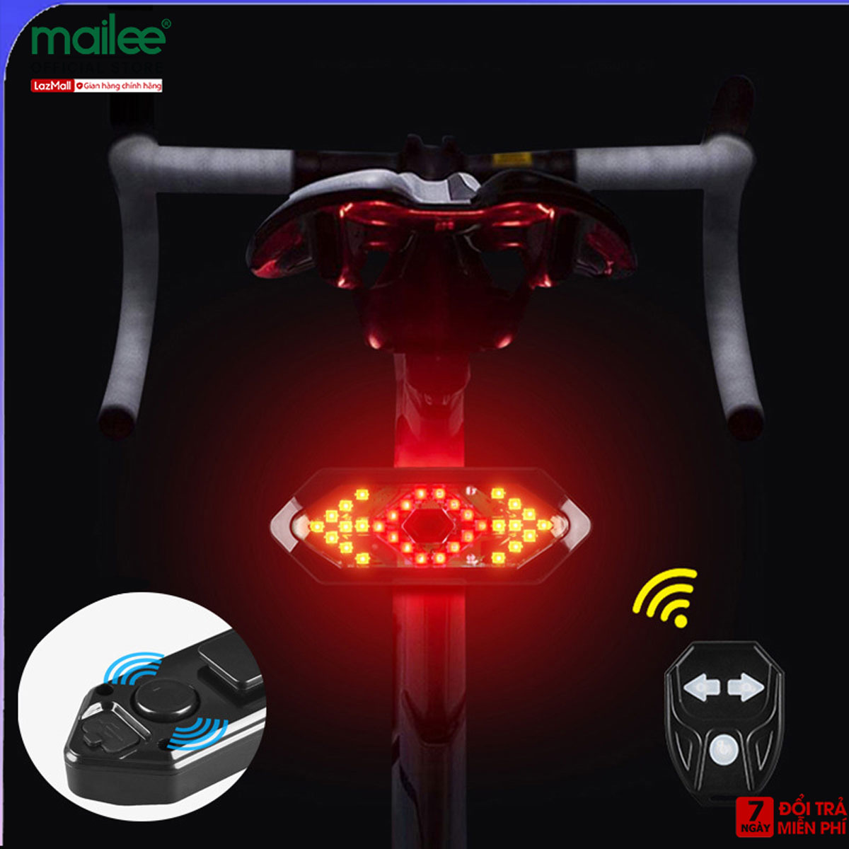 Đèn Xi Nhan Xe Đạp Không Dây Điều Khiển Từ Xa Có Âm Thanh Khi Rẽ- Đèn Đuôi Xe Đạp Chống Thấm Nước Với LED SMD Cao Cấp Siêu Sáng Sạc Điện Usb Giúp Đạp Xe An Toàn Hơn Vào Ban Đêm Mai Lee