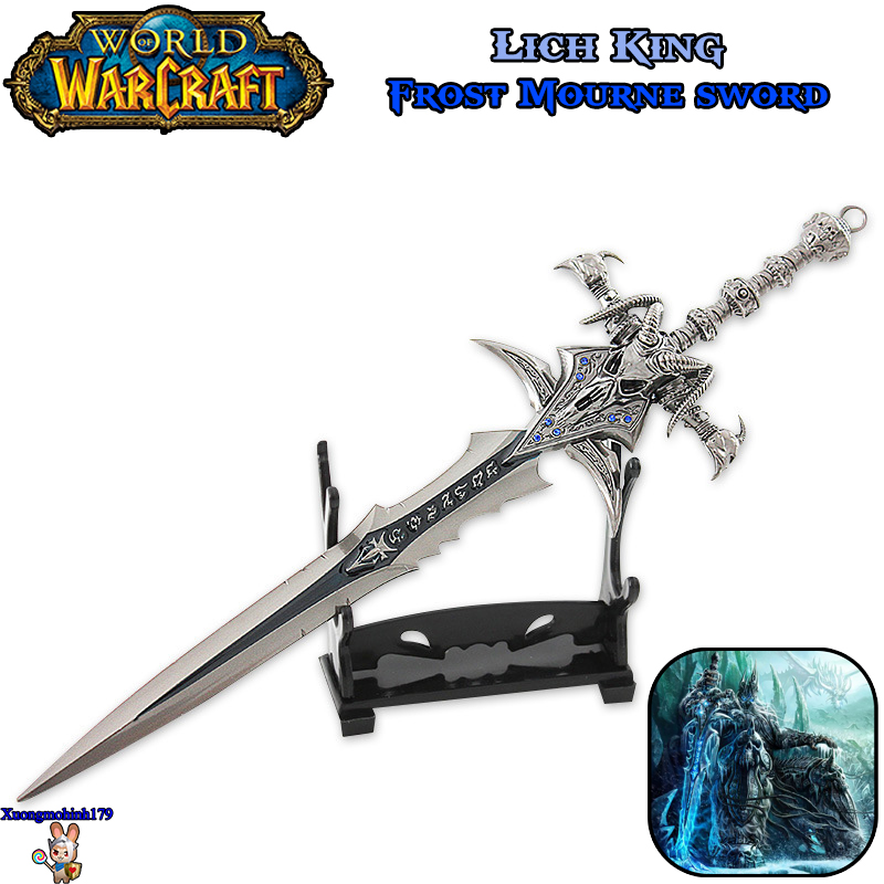 Mô hình sưu tầm Warcraft Lich king Frostmourne Sword kiếm kim loại 22cm