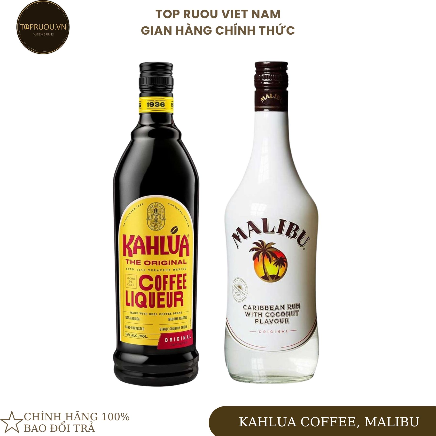 Rượu rum malibu - kahlua 750ml