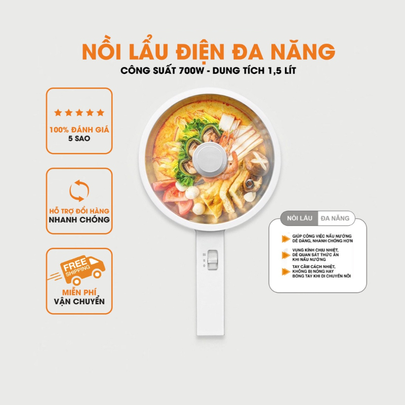 Nồi Lẩu Điện Đa Năng Chống Dính Gốm Ceramic