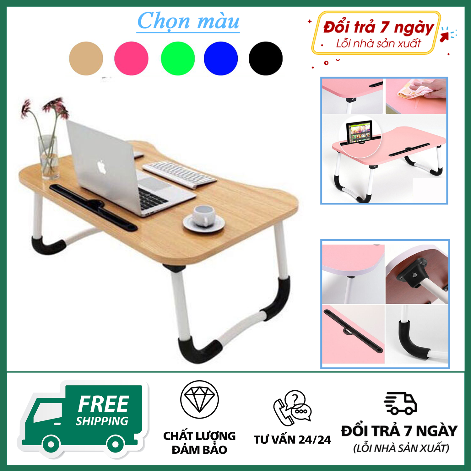 Bàn học gấp gọn - Bàn học cho bé- [Kích thước 60x40x28cm] Bàn học tập, làm việc gấp gọn có khe cắm ipad , điện thoại thông minh - Bàn học gấp gọn có khe để ipad , Bàn gấp xếp kiểu Nhật