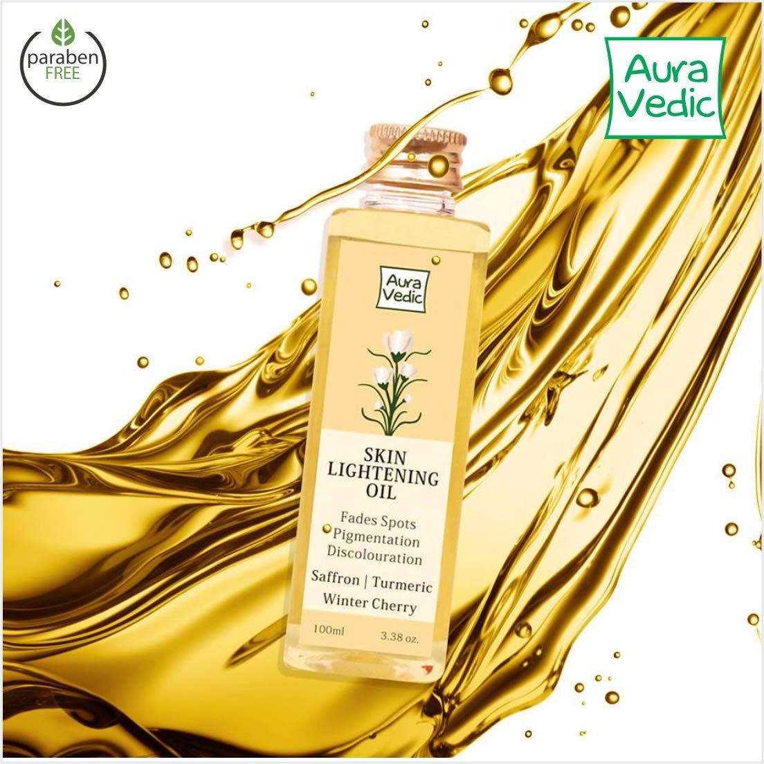 Dầu dưỡng trắng da, thâm, se khít lỗ chân lông – AURA VEDIC Skin Lightening Oil - 100ML