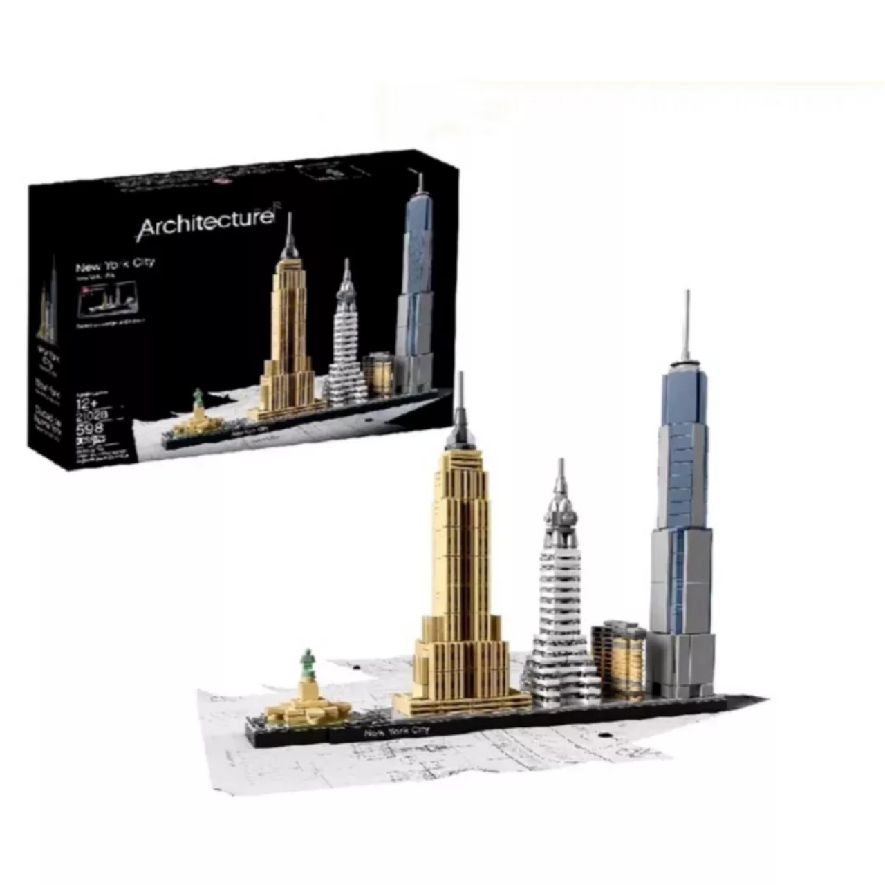 Đồ chơi lắp ráp mô hình architecture - tiểu cảnh kiến trúc thành phố new york mỹ -20028 - 598 mảnh