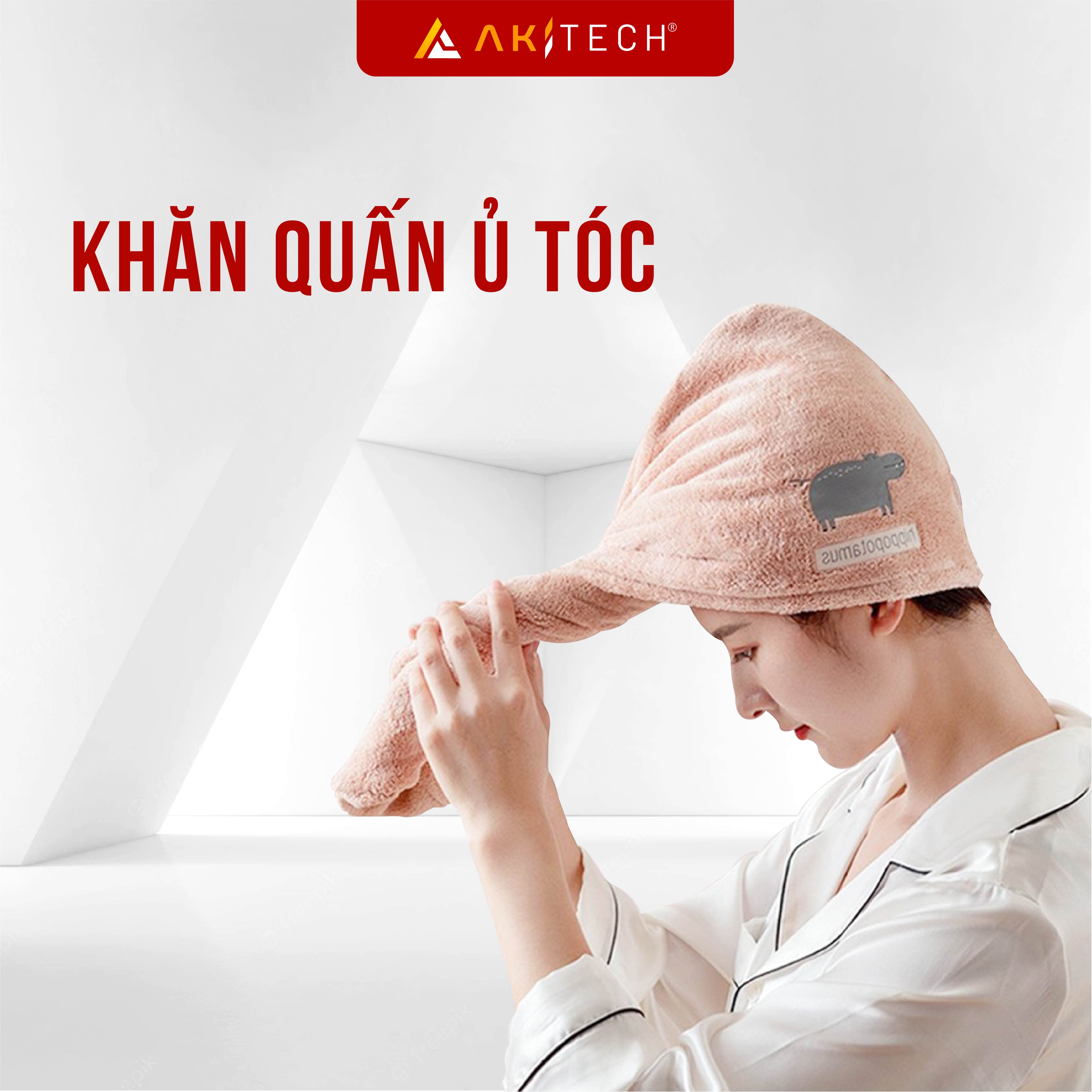 Khăn quấn ủ tóc lau khô siêu tốc-khăn quấn lau khô tóc có nút cài