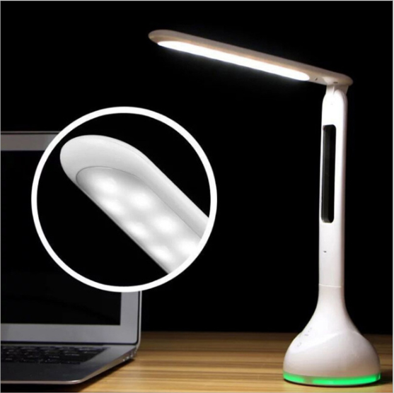 Đèn Để Bàn Chống Cận H131 - Đèn Làm Việc - Đèn học để bàn - Đèn đọc sách để bàn tích hợp đồng hồ báo thức, nhiệt độ, ngày tháng