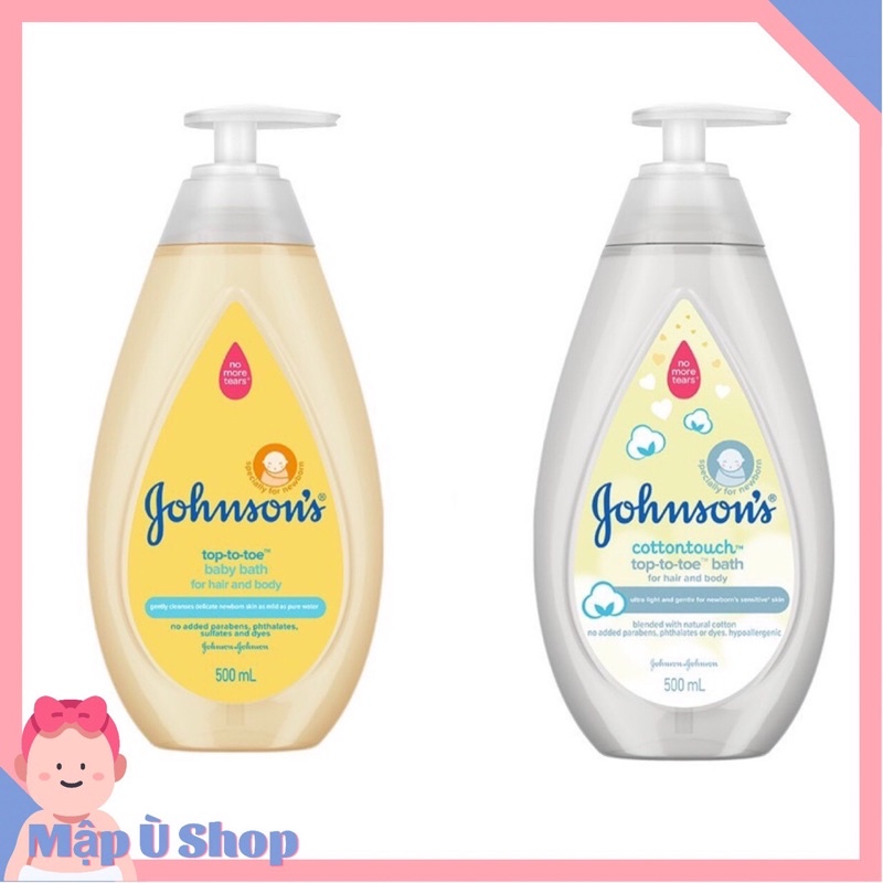 Sữa tắm gội toàn thân Johnson s Top To Toe Cotton Touch cho trẻ sơ sinh
