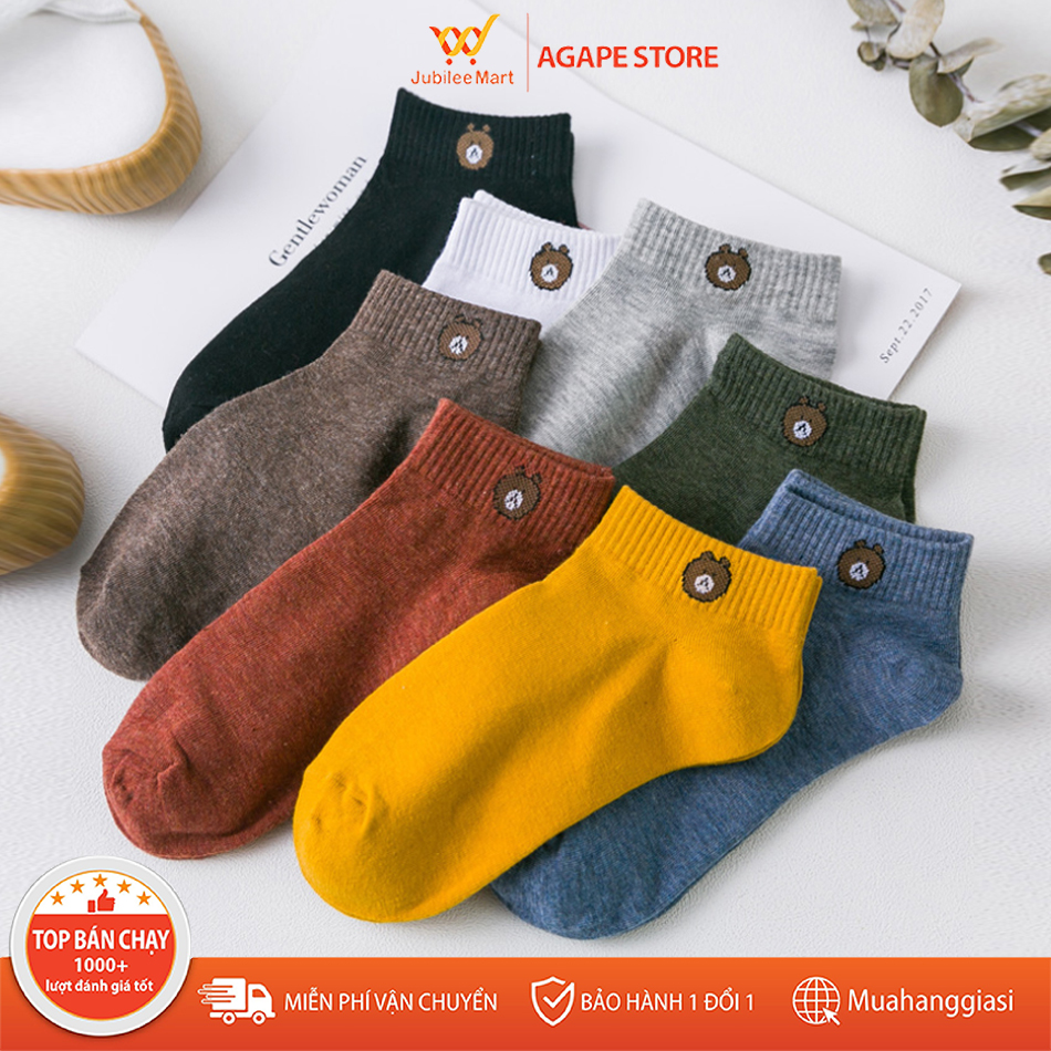 Combo 5 Đôi Tất Vớ Nam Nữ Cổ ngắn - giá rẻ vải đẹp, giao màu ngẫu nhiên